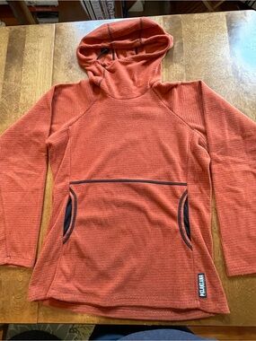 Pumpkin orange Melanzana micro grid hoodie